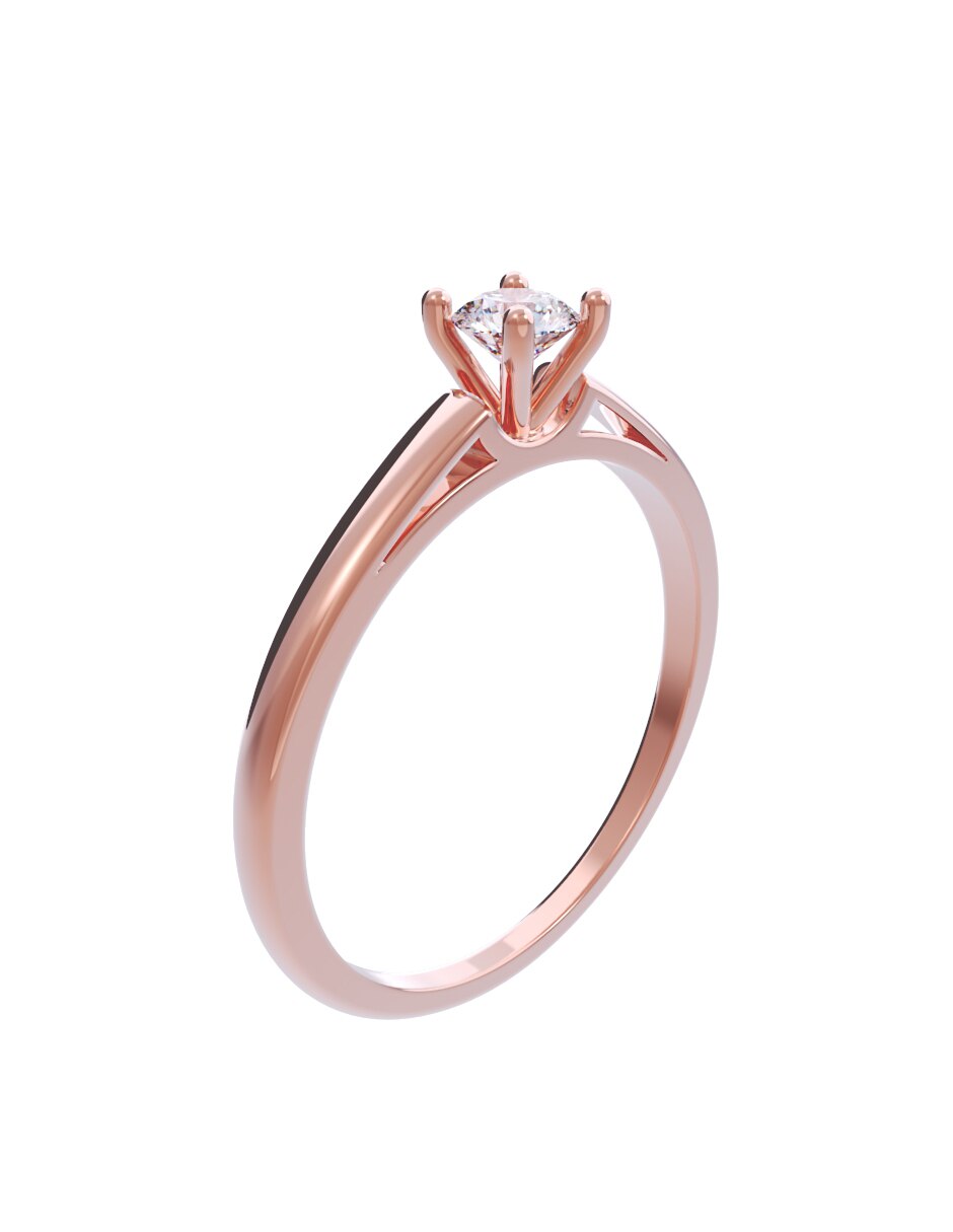 Anillo de compromiso de oro 14 k diamantes 2