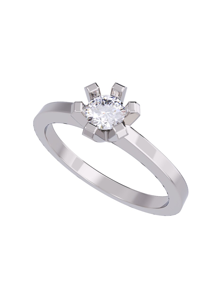 Anillo de compromiso de oro 14 k diamante 2