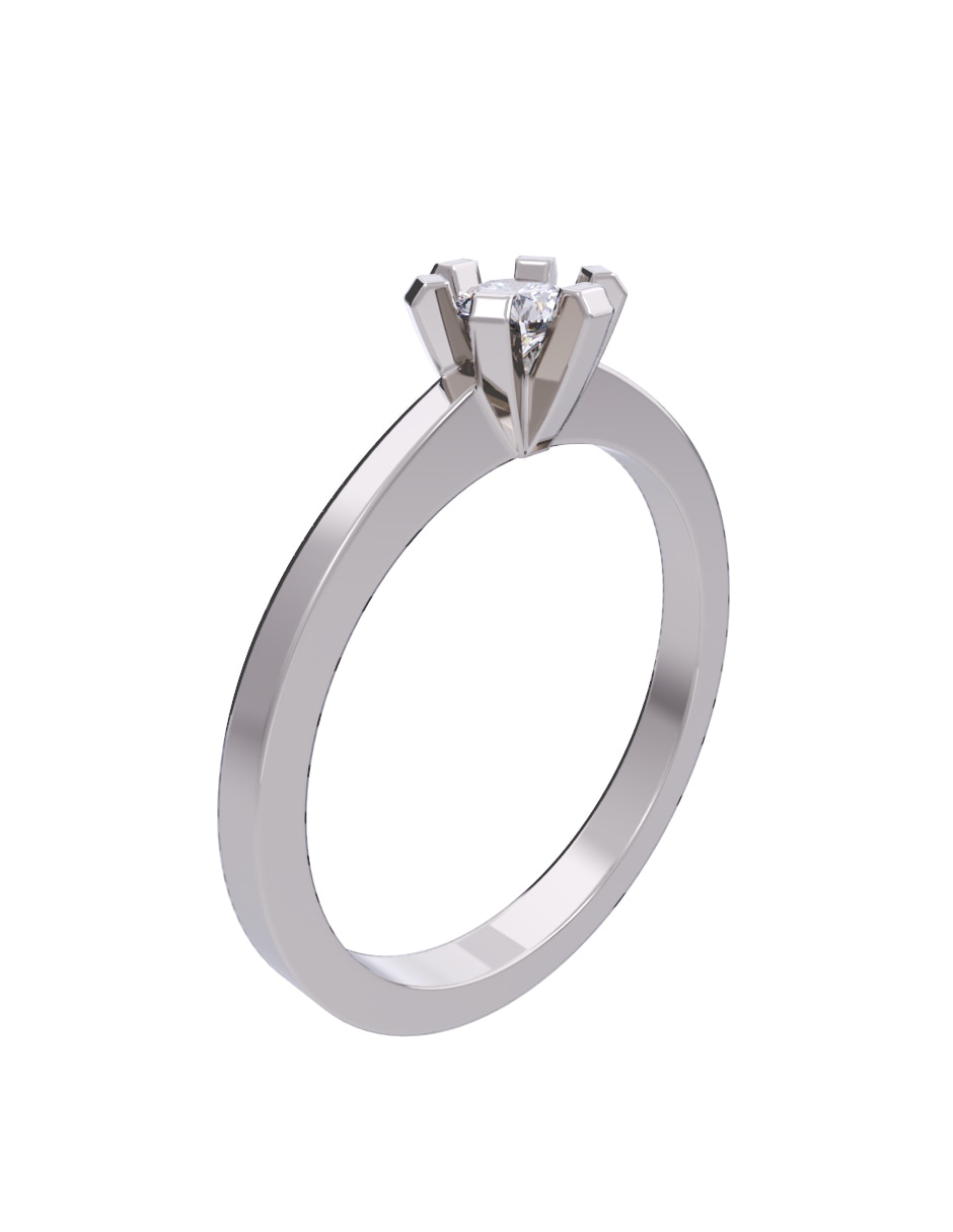 Anillo de compromiso de oro 14 k diamante 4