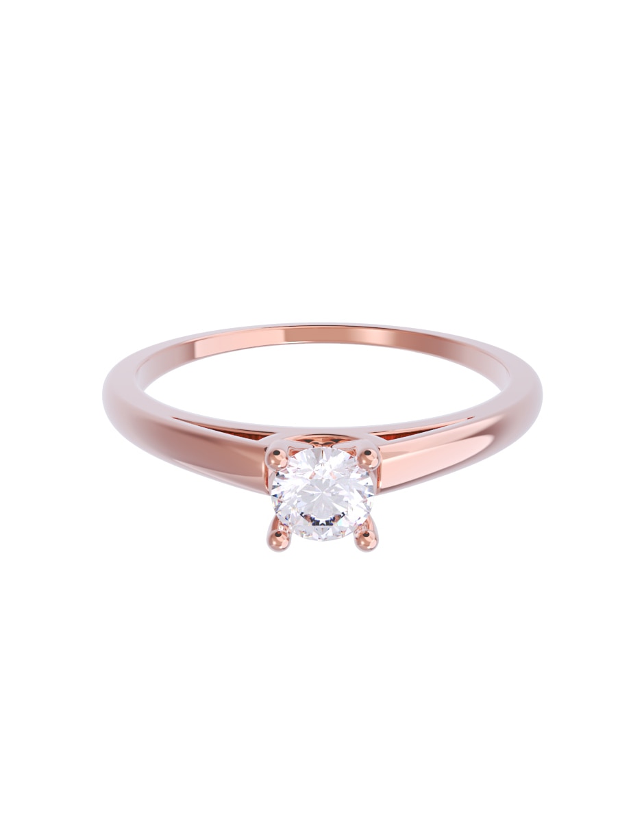 Anillo de compromiso de oro 10 K diamante