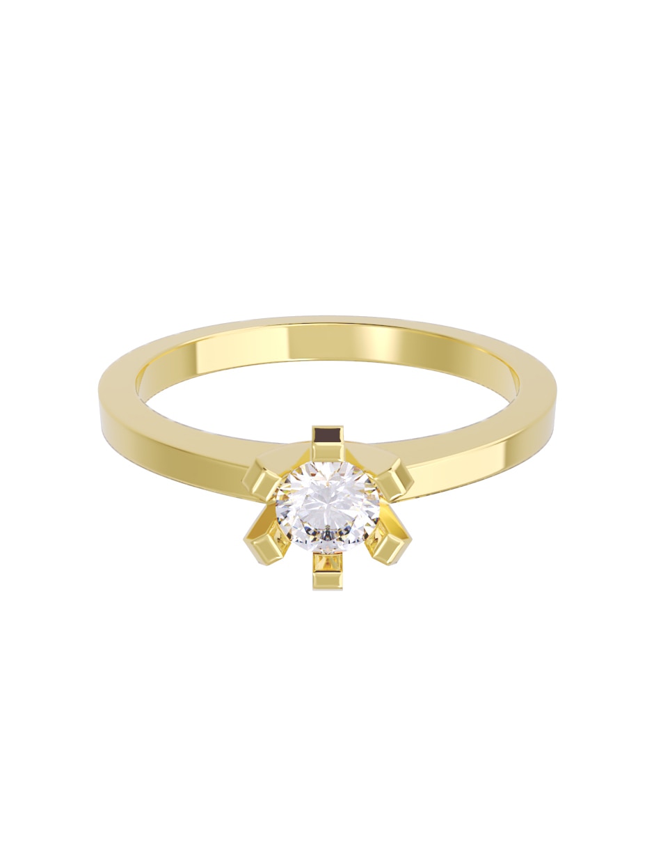 Anillo de compromiso de oro 14 k diamante