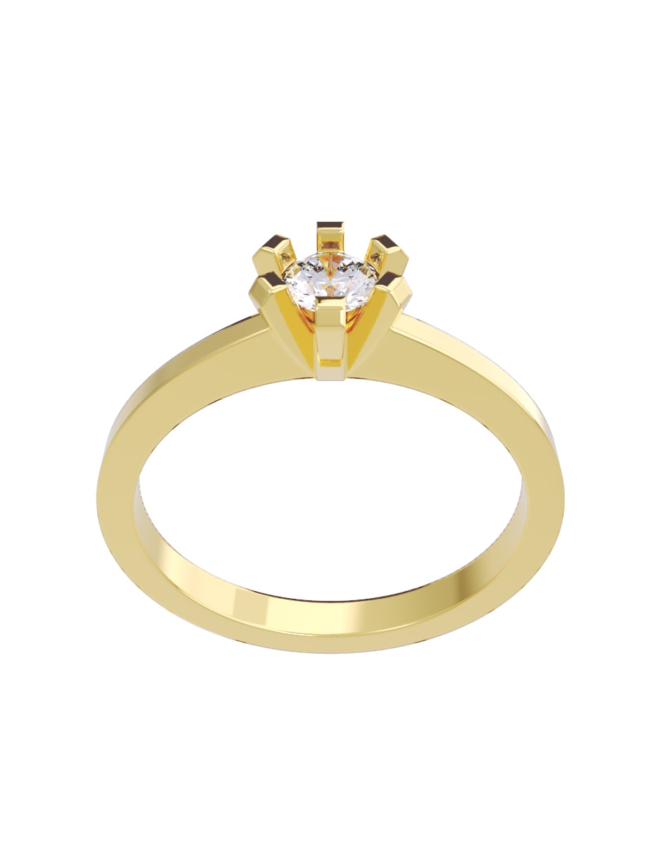 Anillo de compromiso de oro 14 k Fonelli diamante