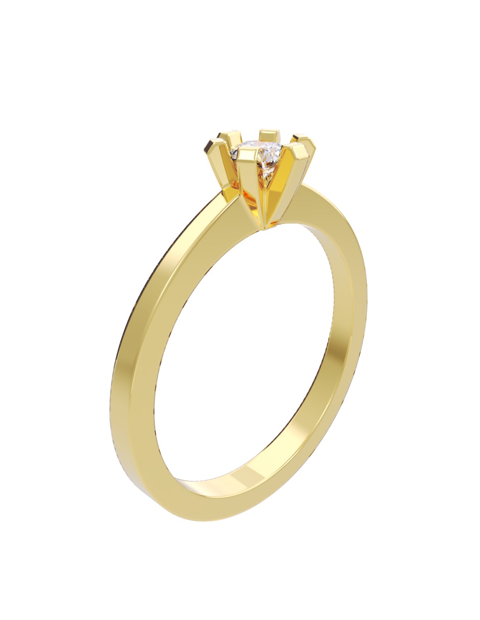 Anillo de compromiso de oro 14 k Fonelli diamante