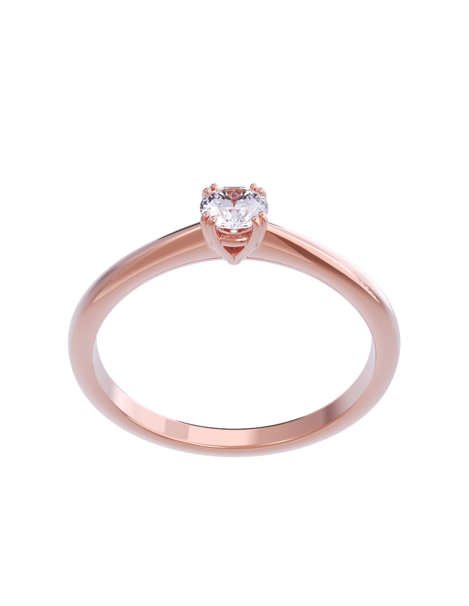 Anillo de compromiso de oro 14 K diamante 3