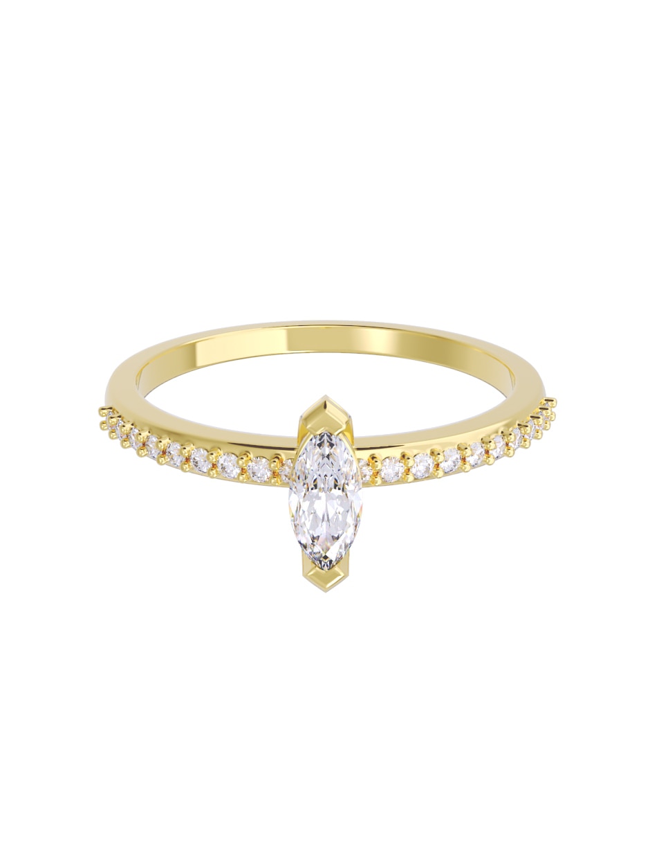 Anillo de compromiso de oro 14 k diamante