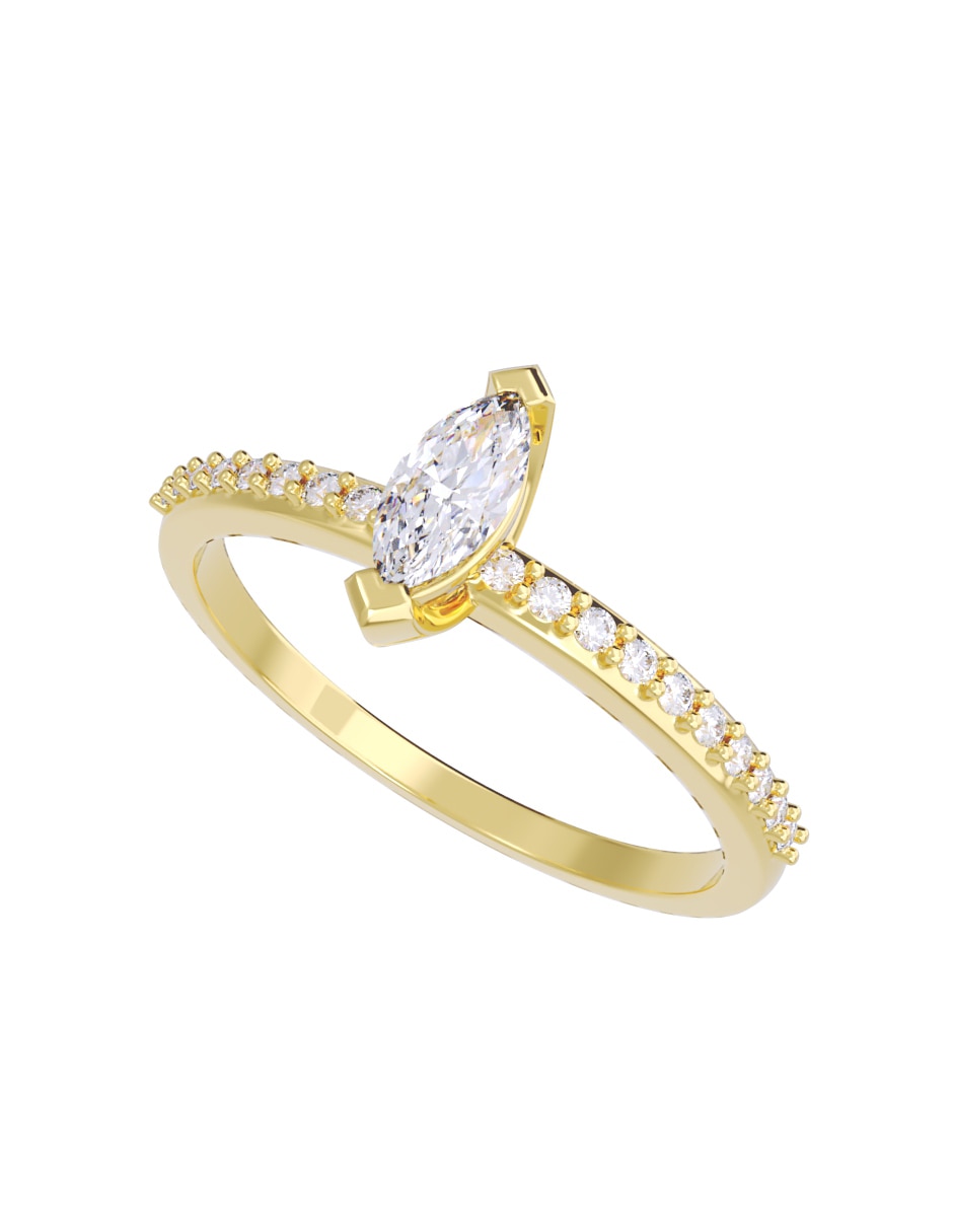Anillo de compromiso de oro 10 k Fonelli diamante