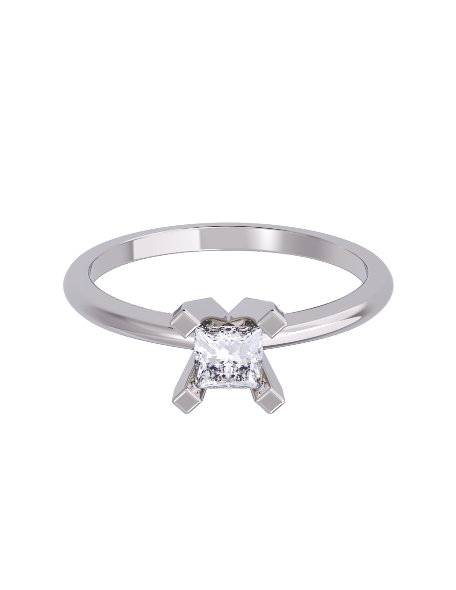 Anillo de compromiso de oro 14 K diamante