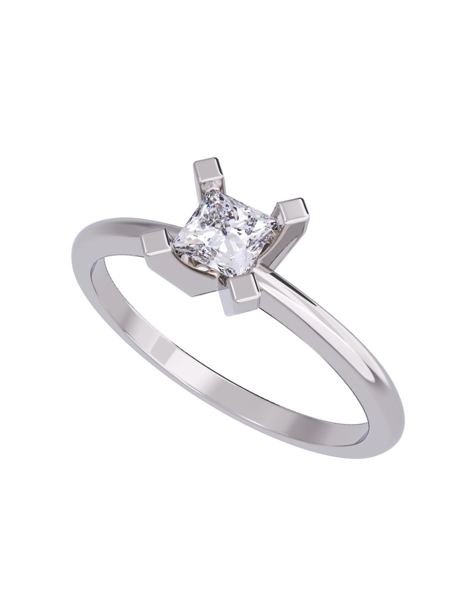 Anillo de compromiso de oro 14 K diamante 2