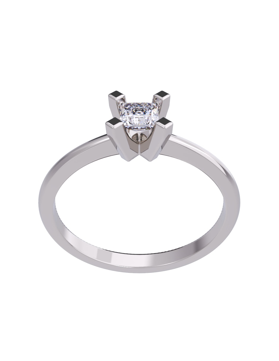 Anillo de compromiso de oro 14 K diamante 3