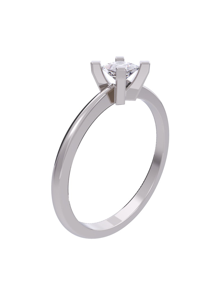 Anillo de compromiso de oro 14 K diamante 4