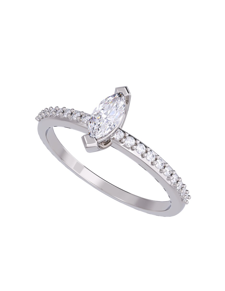 Anillo de compromiso de oro 10 k diamante 2