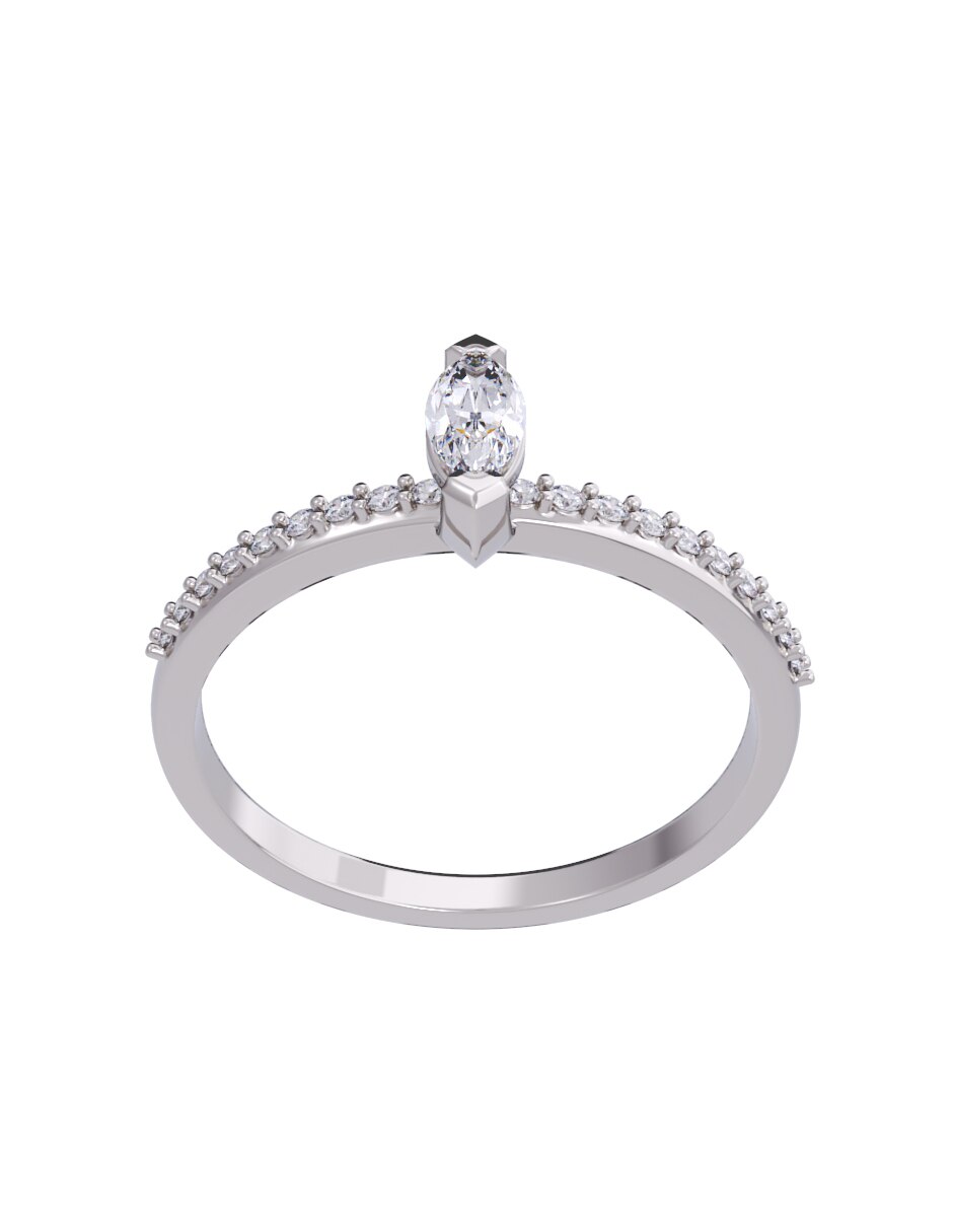 Anillo de compromiso de oro 10 k diamante 3