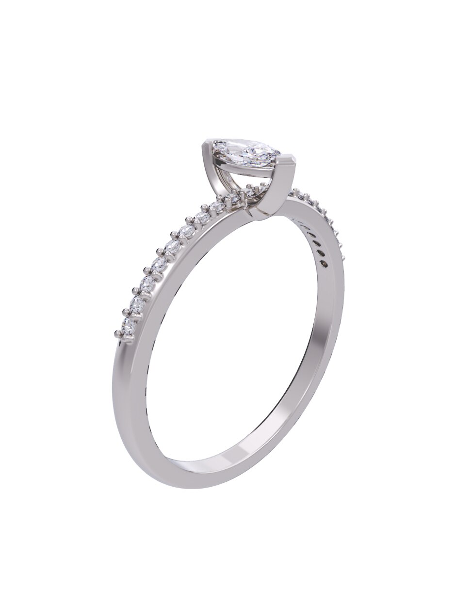 Anillo de compromiso de oro 10 k diamante 4