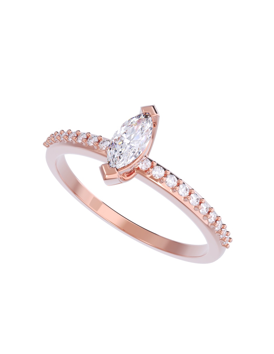Anillo de compromiso de oro 10 k diamante 2