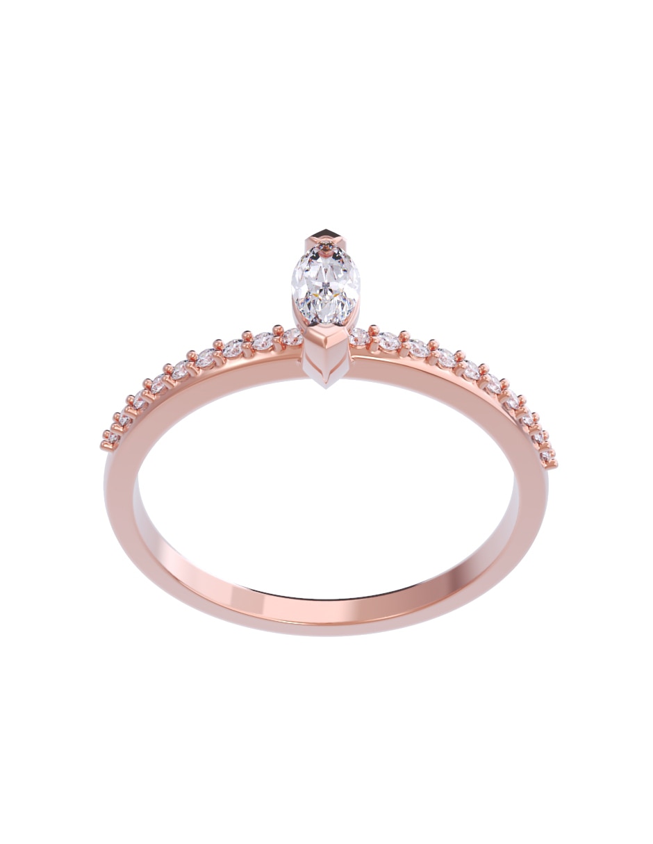 Anillo de compromiso de oro 10 k diamante 3