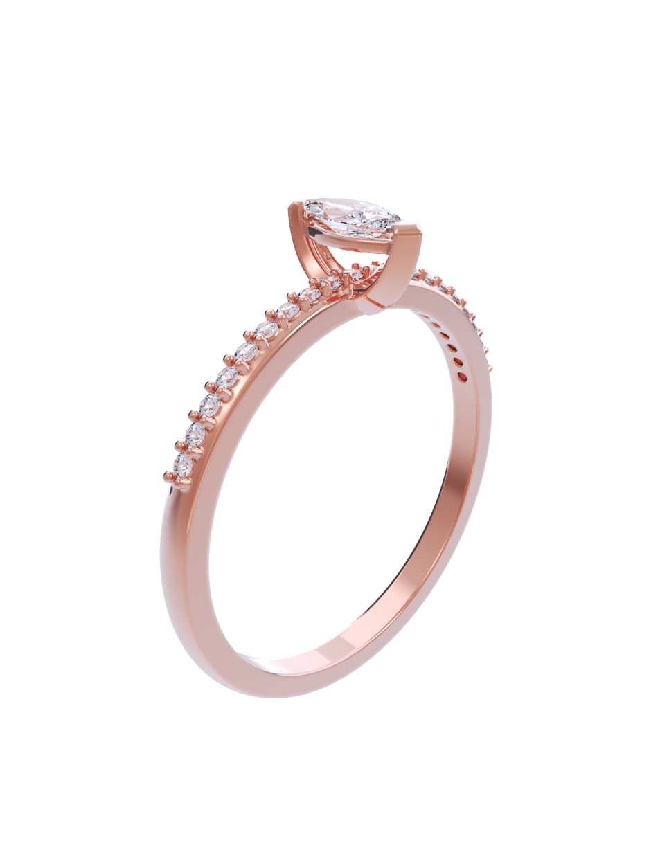 Anillo de compromiso de oro 10 k diamante 4