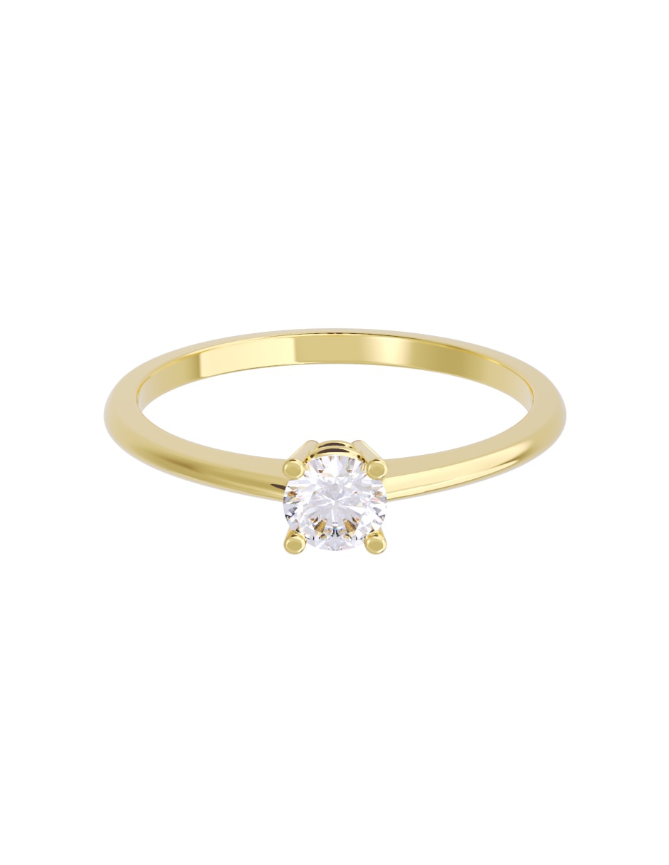 Anillo de compromiso de oro 10 k diamante