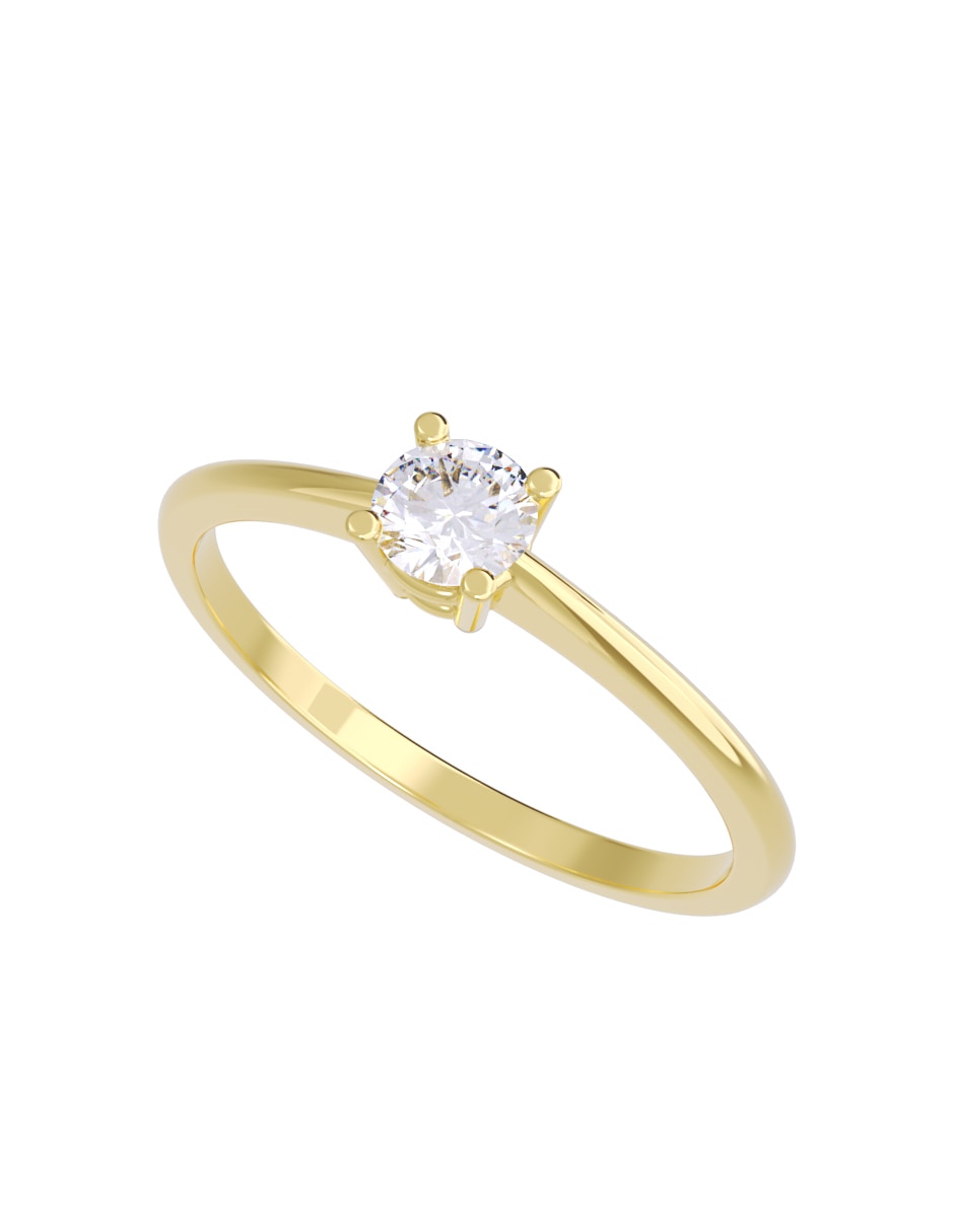 Anillo de compromiso de oro 10 k diamante 2