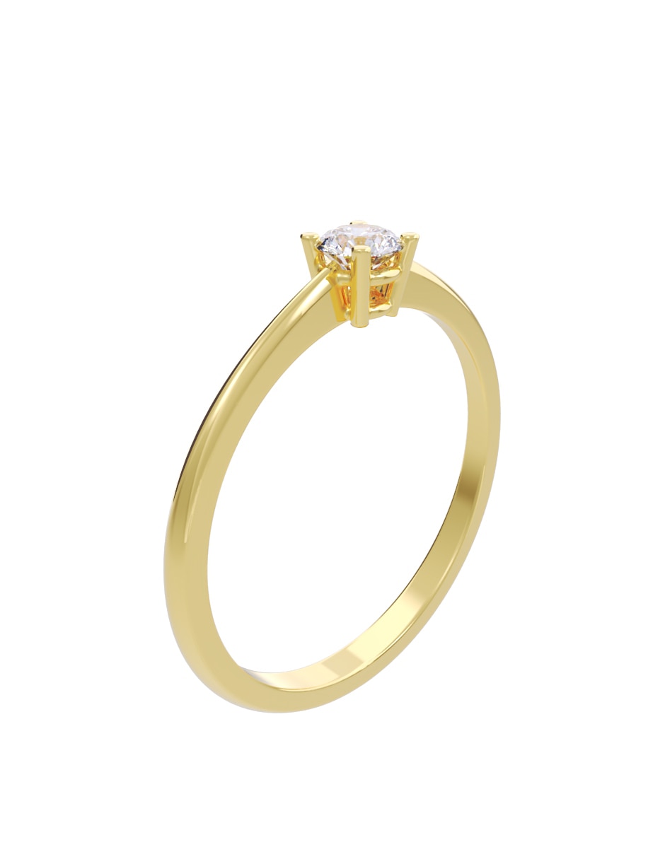 Anillo de compromiso de oro 10 k diamante 4