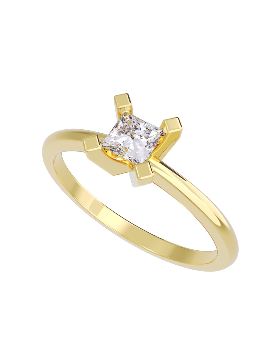 Anillo de compromiso de oro 10 k diamante 2