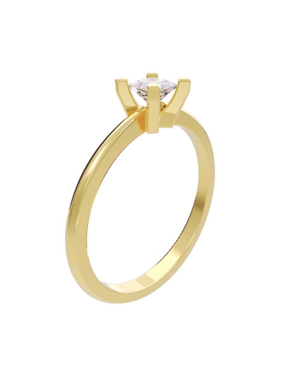 Anillo de compromiso de oro 10 k diamante 4