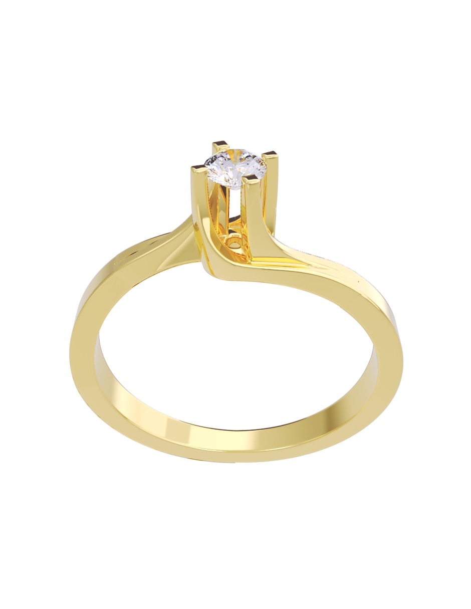 Anillo de compromiso de oro 14 k Fonelli diamante