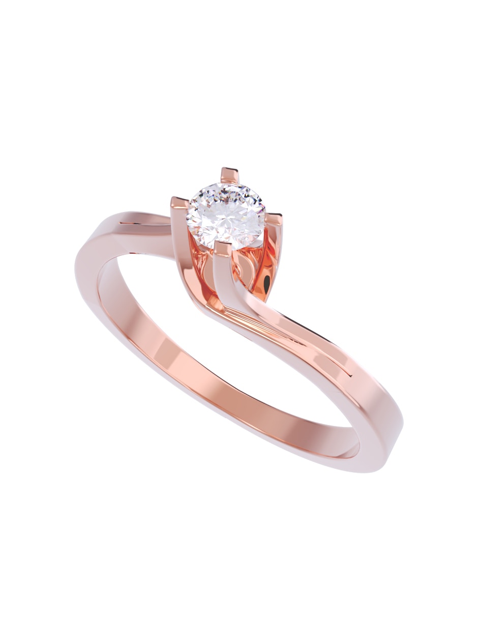 Anillo de compromiso de oro 14 k diamante 2