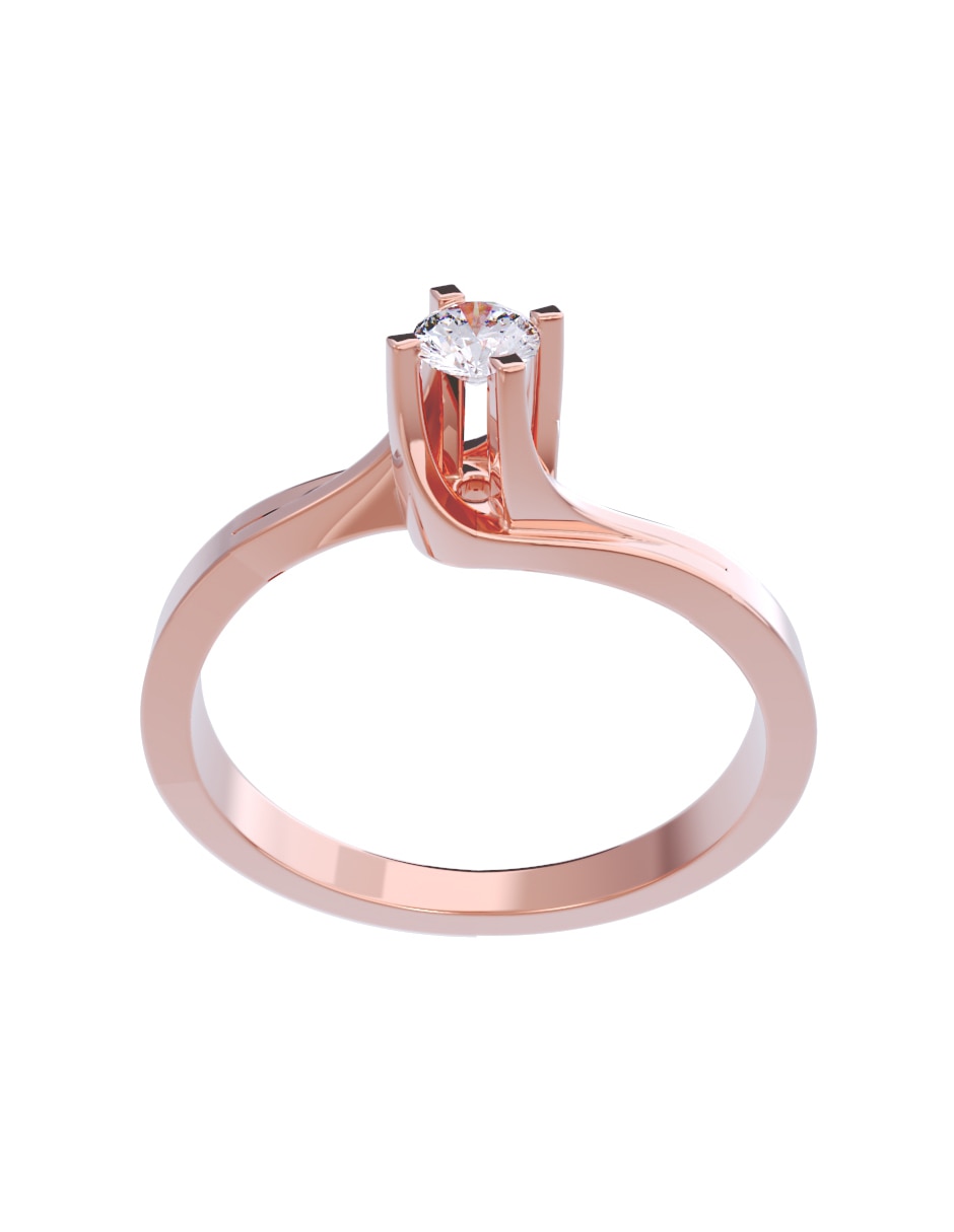 Anillo de compromiso de oro 14 k diamante 3