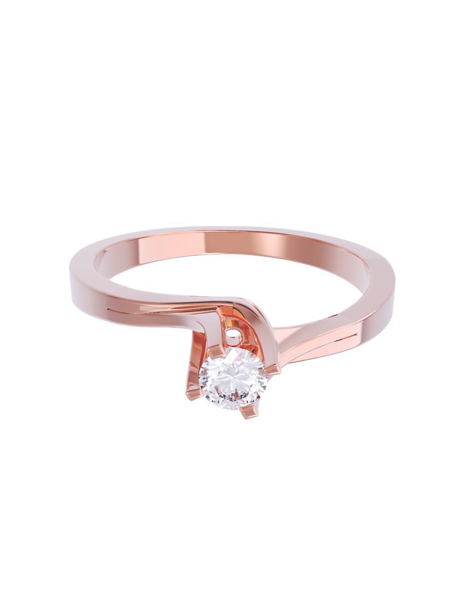 Anillo de compromiso de oro 14 k diamante 1