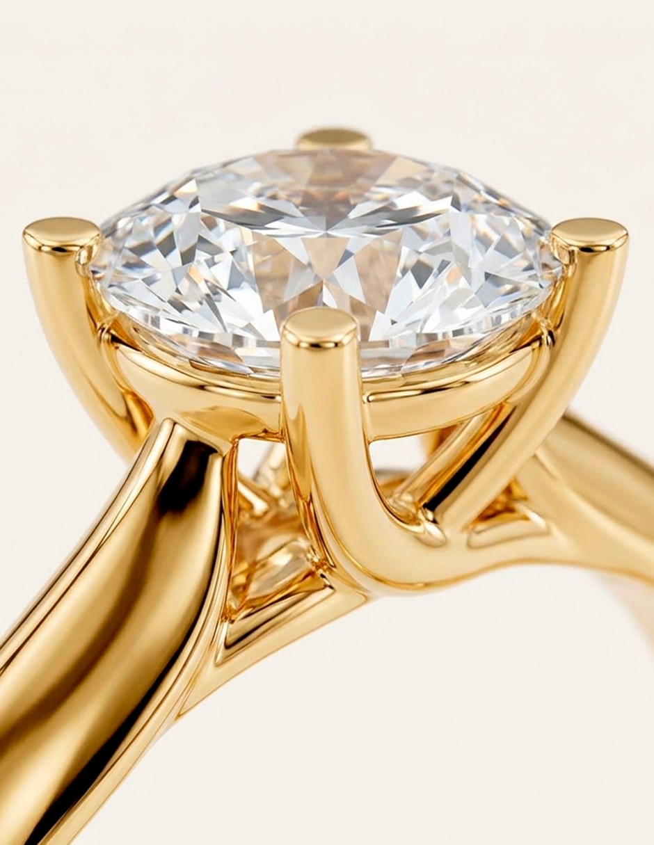 Anillo de compromiso de oro 14 k ! Diamante de laboratorio 9