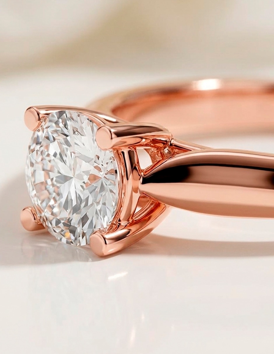 Anillo de compromiso de oro 14 k ! Diamante de laboratorio 9
