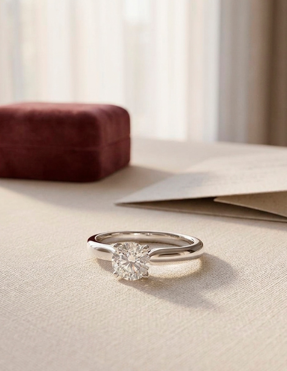 Anillo de compromiso de oro 18 k ! Diamante de laboratorio 7