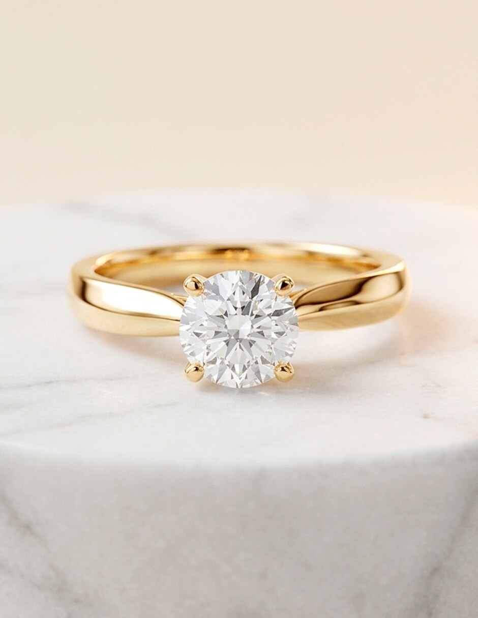Anillo de compromiso de oro 14 k Amore Mio Amore Mio! Diamante de laboratorio