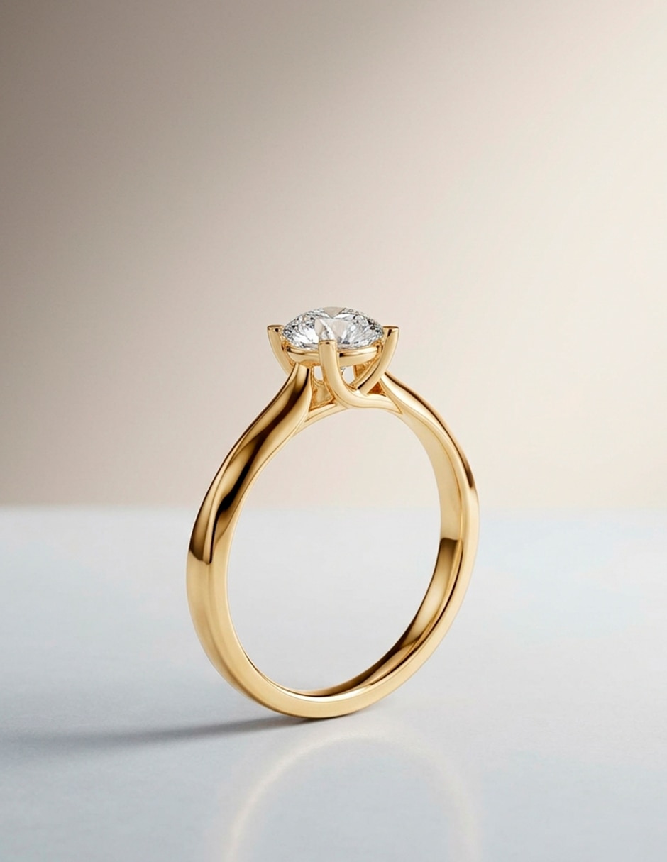 Anillo de compromiso de oro 9 k ! Diamante de laboratorio 10