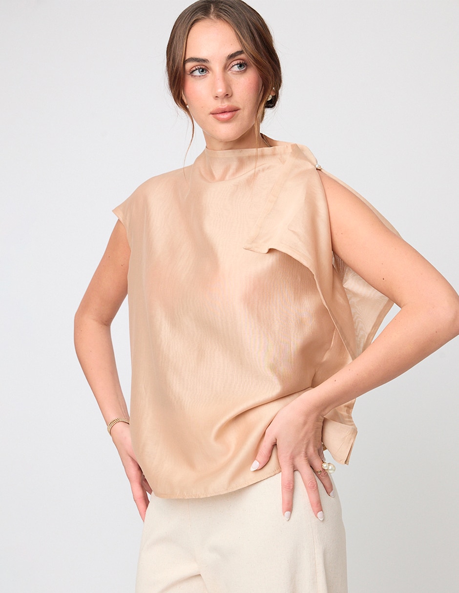 Blusa Linea Pura manga corta para mujer