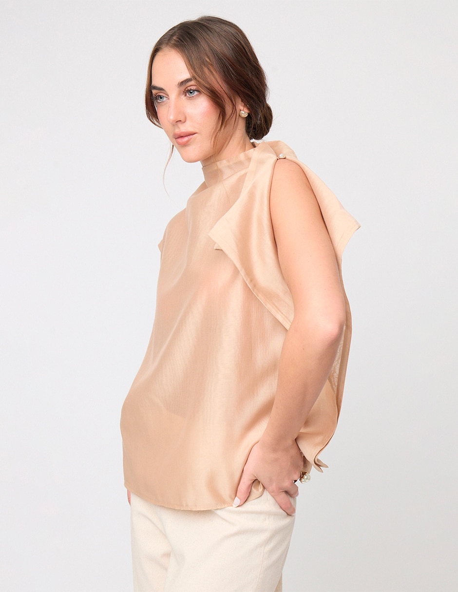Blusa Linea Pura manga corta para mujer