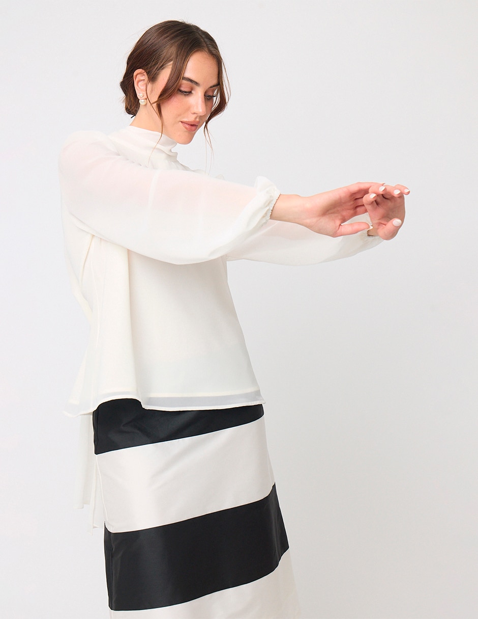 Blusa Linea Pura manga larga para mujer