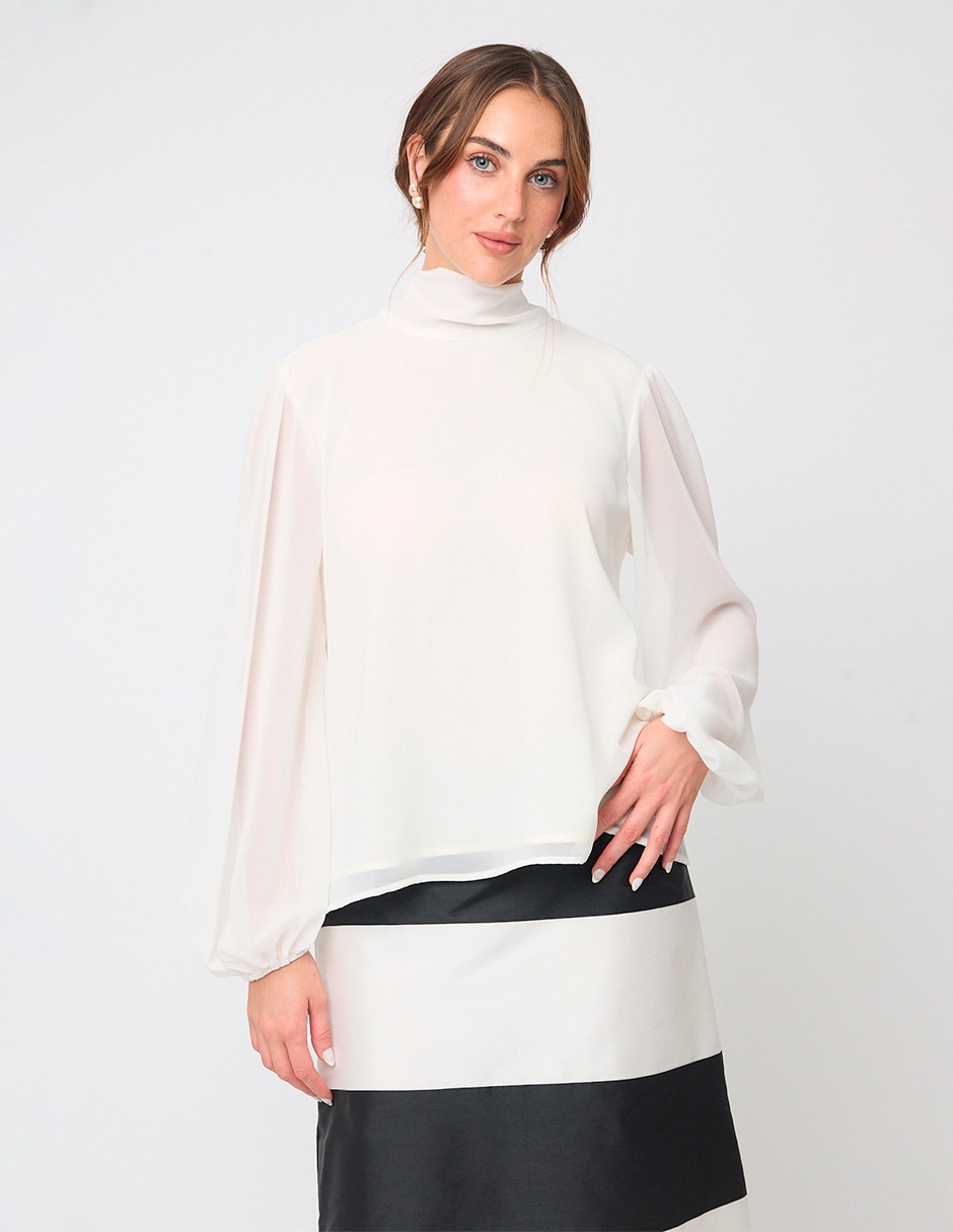 Blusa manga larga para mujer