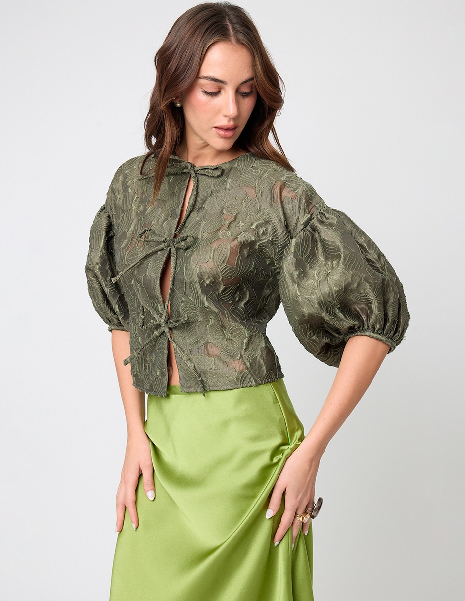 Blusa Linea Pura manga corta para mujer