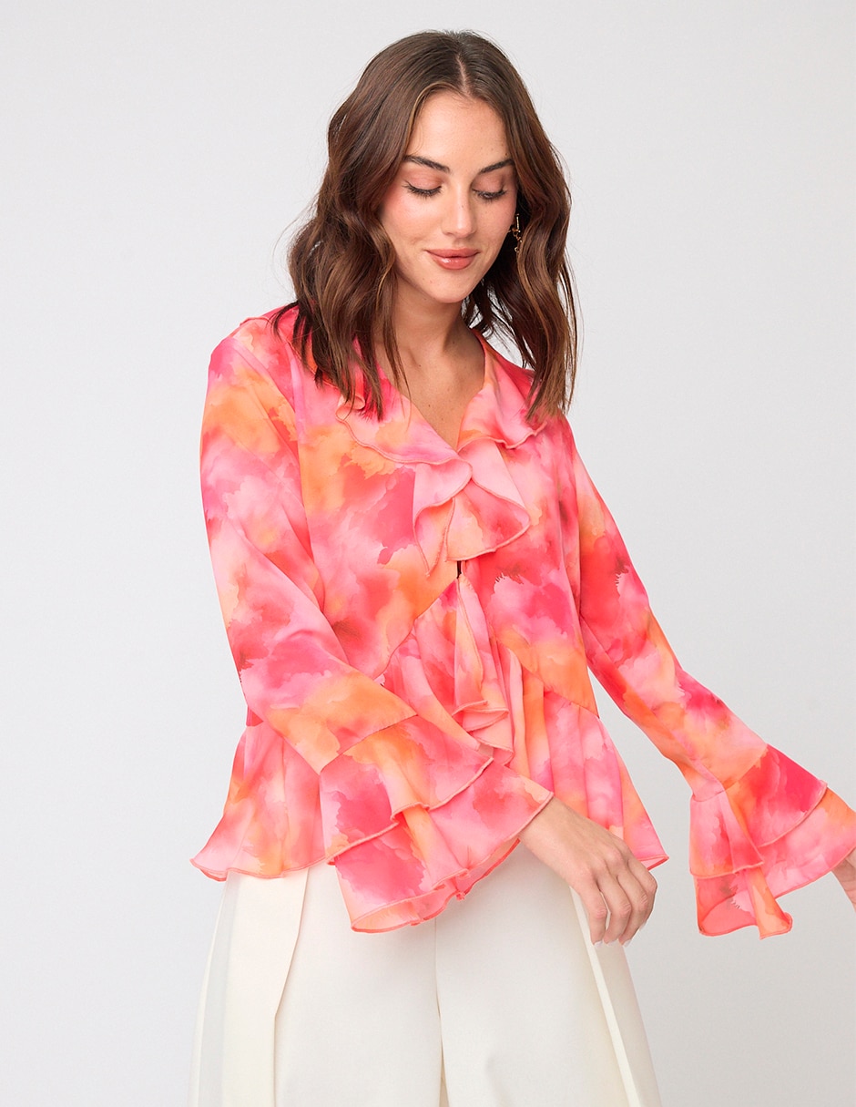 Blusa Linea Pura manga larga para mujer