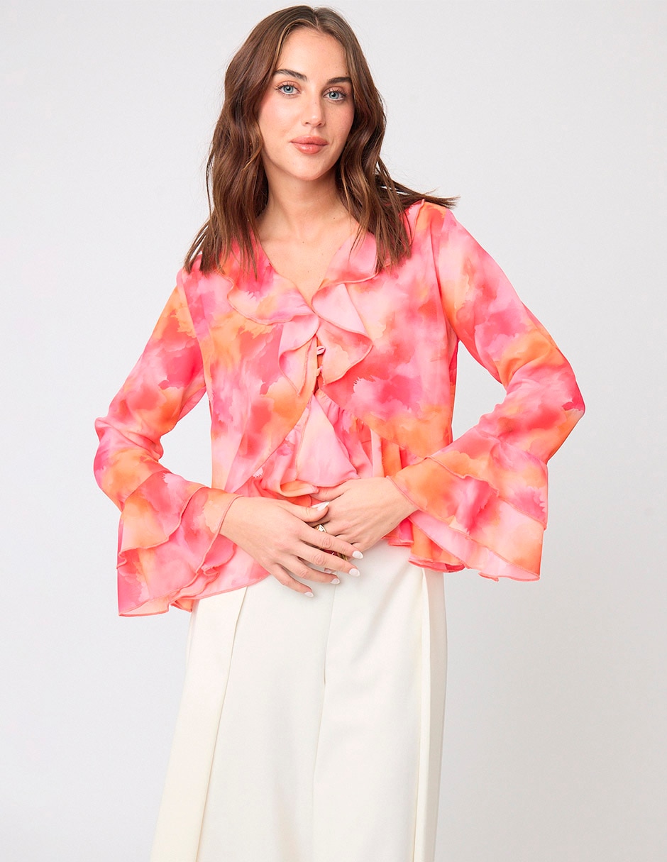 Blusa Linea Pura manga larga para mujer
