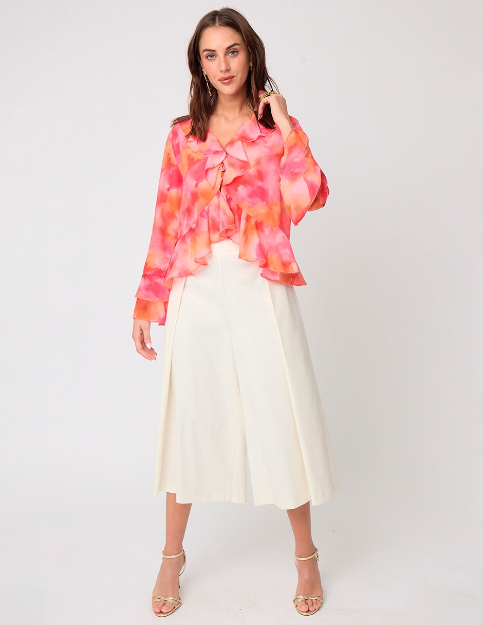 Blusa Linea Pura manga larga para mujer