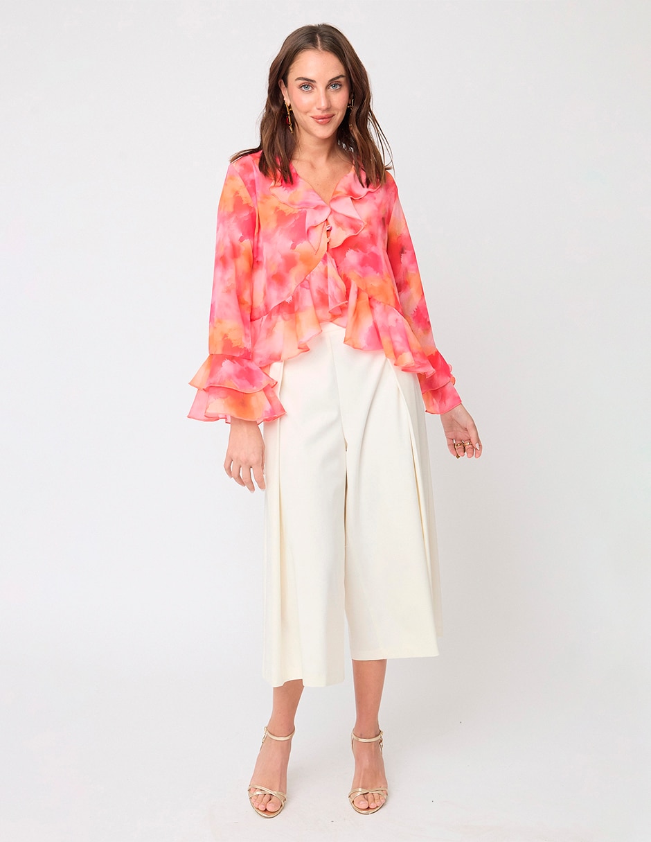 Blusa manga larga para mujer