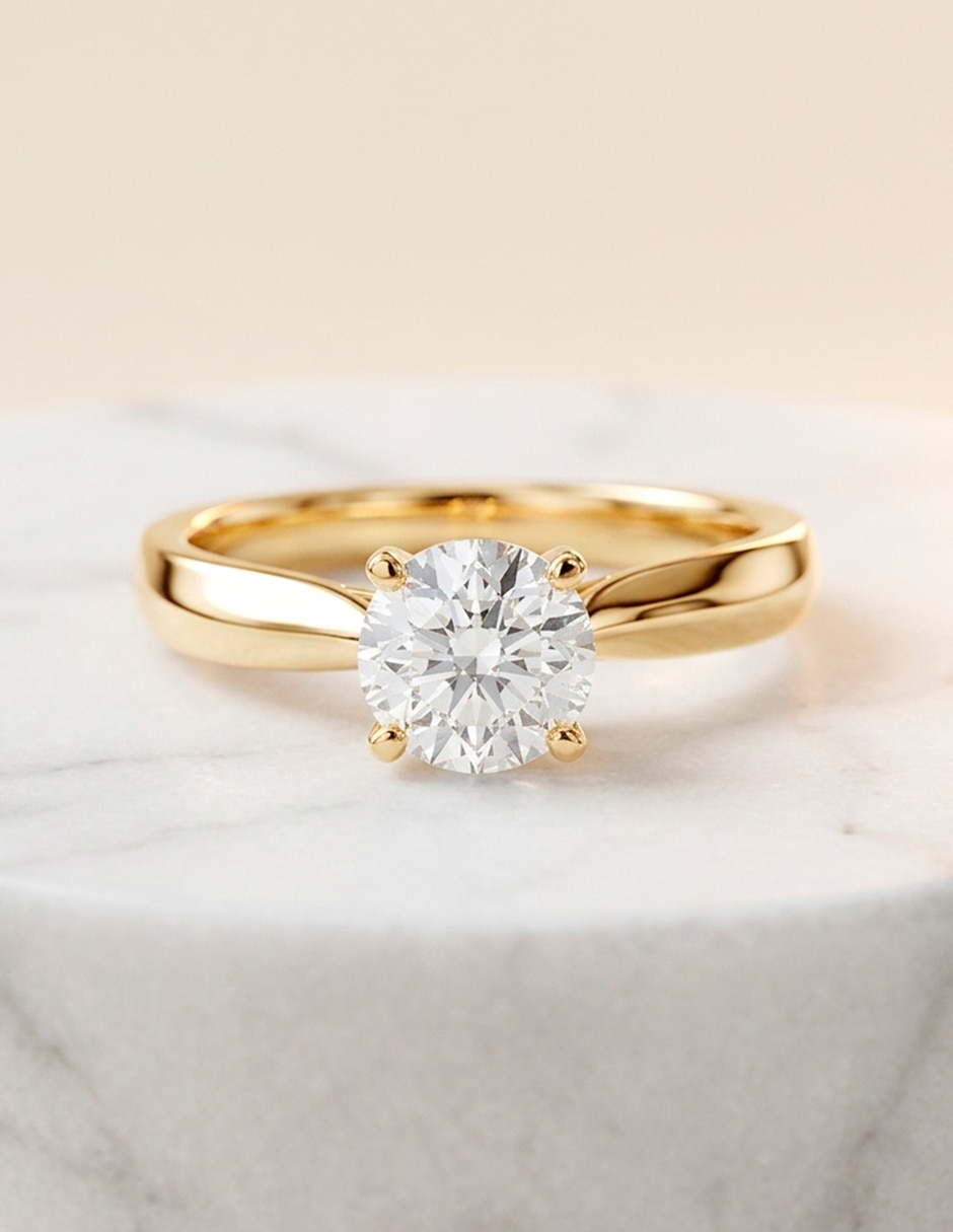Anillo de compromiso de oro 18 k zirconia cúbica 6
