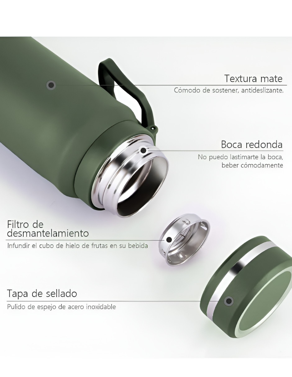 Termo de acero inoxidable con tapa rosca 2