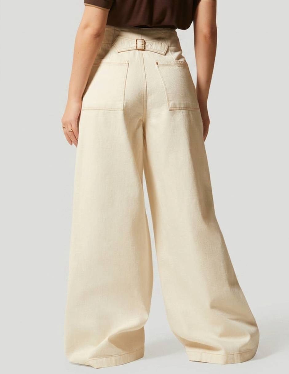 Jeans easy pant palazzo Studio F Organic Denim De Lujo para mujer