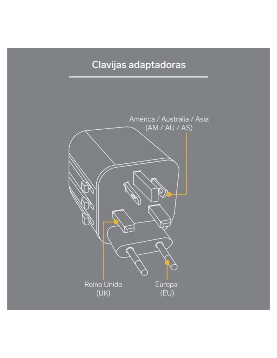 Adaptador universal viajes 3