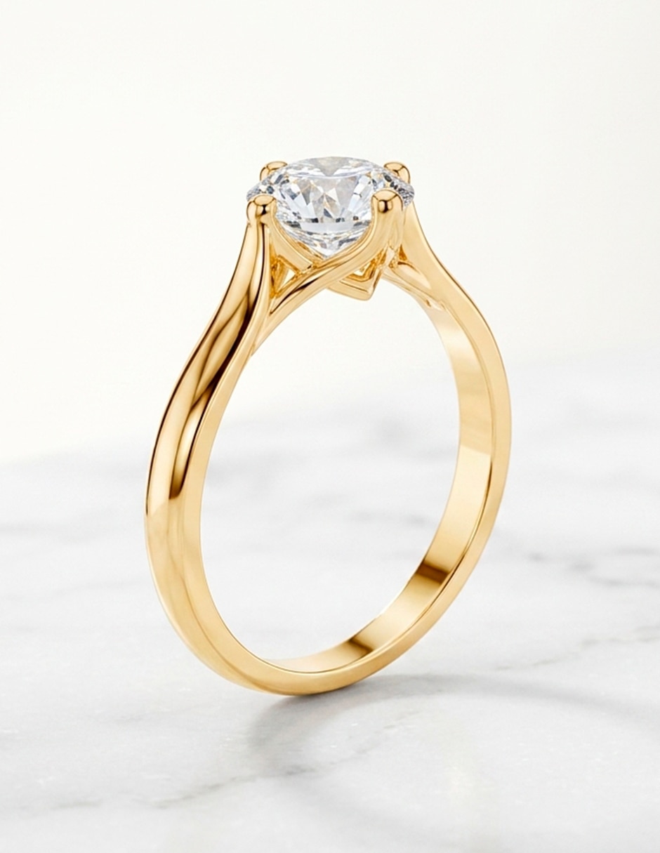 Anillo de compromiso de oro 14 k Amore Mio Amore Mio! Zirconia cúbica