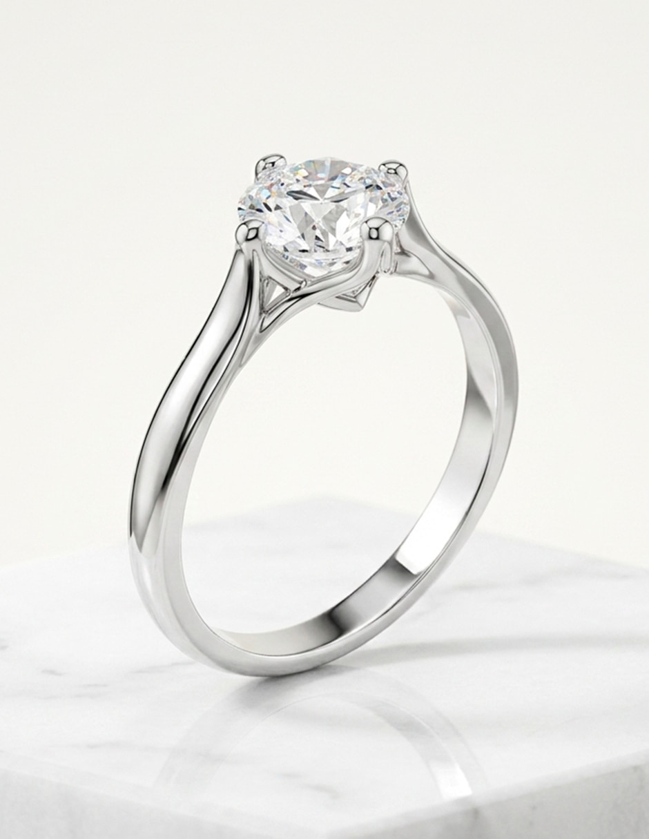 Anillo de compromiso de oro 14 k ! Diamante de laboratorio 9
