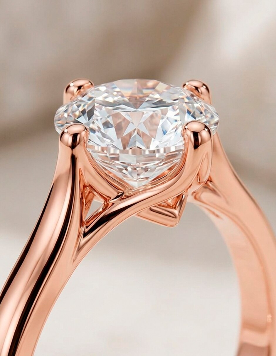Anillo de compromiso de oro 14 k ! Diamante de laboratorio 7